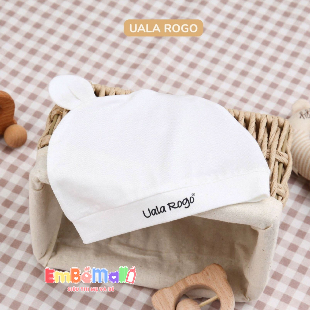 Mũ Sơ Sinh Tai Gấu Vải Sợi Tre Uala (Màu Trắng) - Hình ảnh 2