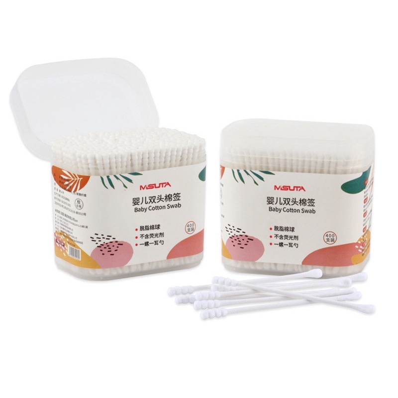 Tăm Bông Trẻ Em V-Coool | Misuta . Hộp 200 Que, Bông Tự Nhiên, An Toàn Tuyệt Đối Khi Dùng Cho Bé - Hình ảnh 3