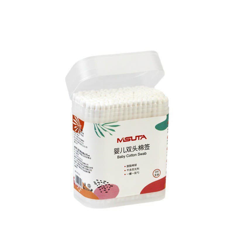 Tăm Bông Trẻ Em V-Coool | Misuta . Hộp 200 Que, Bông Tự Nhiên, An Toàn Tuyệt Đối Khi Dùng Cho Bé - Hình ảnh 4