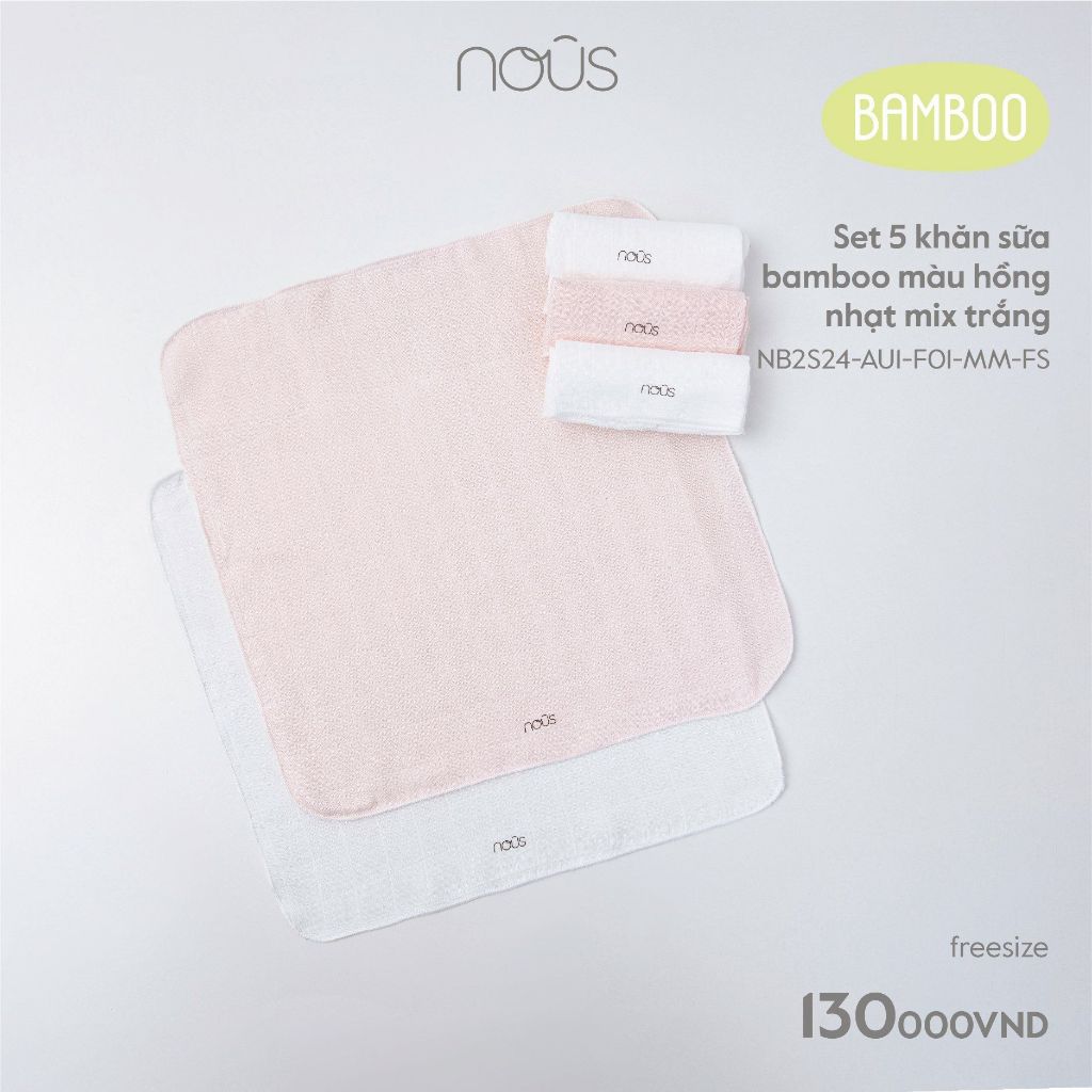 Nous Set 5 Chiếc Khăn Sữa Các Màu Cho Bé ( Size từ 0 tháng- 6 tháng) - Hình ảnh 5