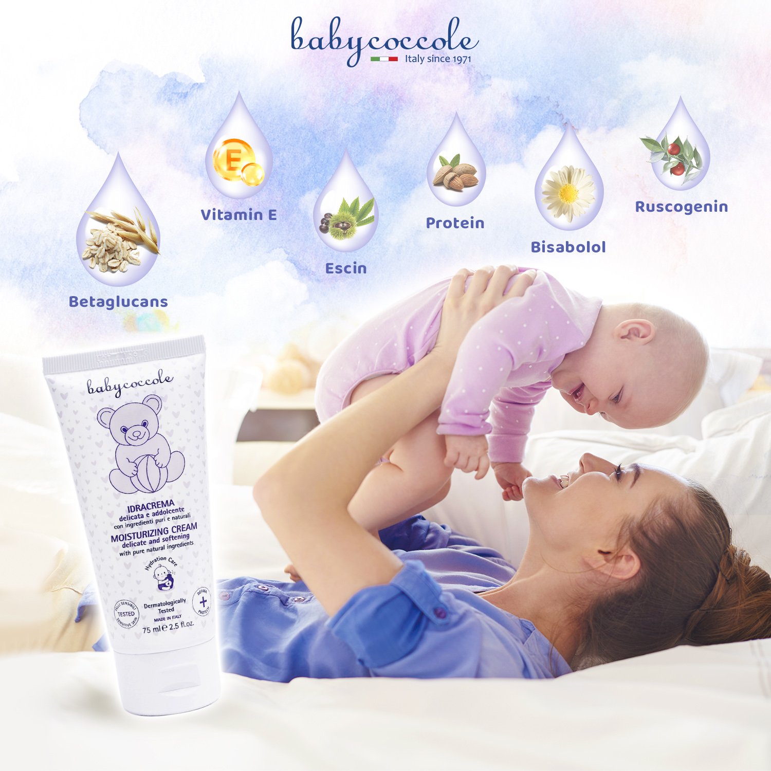 Kem dưỡng ẩm chiết xuất hạnh nhân Babycoccole 0M+ 75ml - Hình ảnh 3