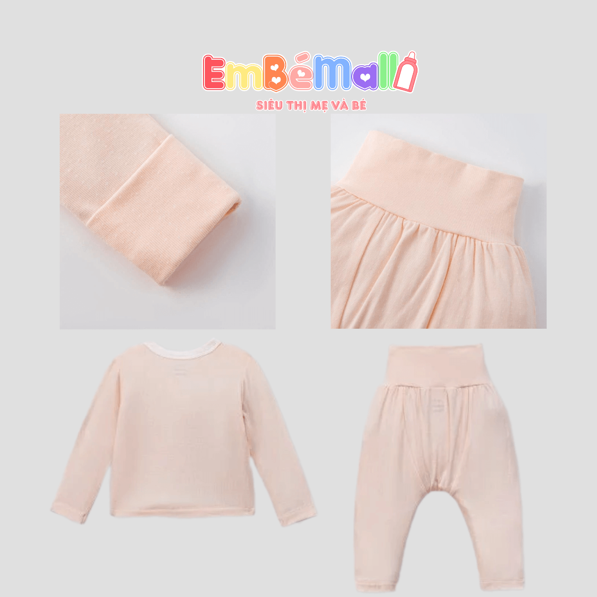 Bộ quần áo cài thẳng dài tay Nous in họa tiết cạp tay lật dành cho bé sơ sinh (NB <5kg) - Hình ảnh 2