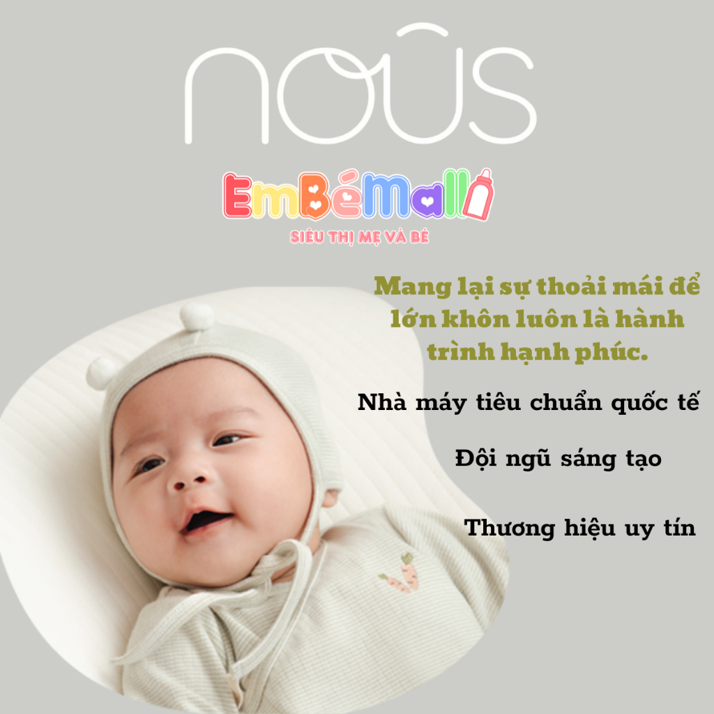 Mũ chỏm, tròn Nous cho bé trai, bé gái (<6kg) - Hình ảnh 2