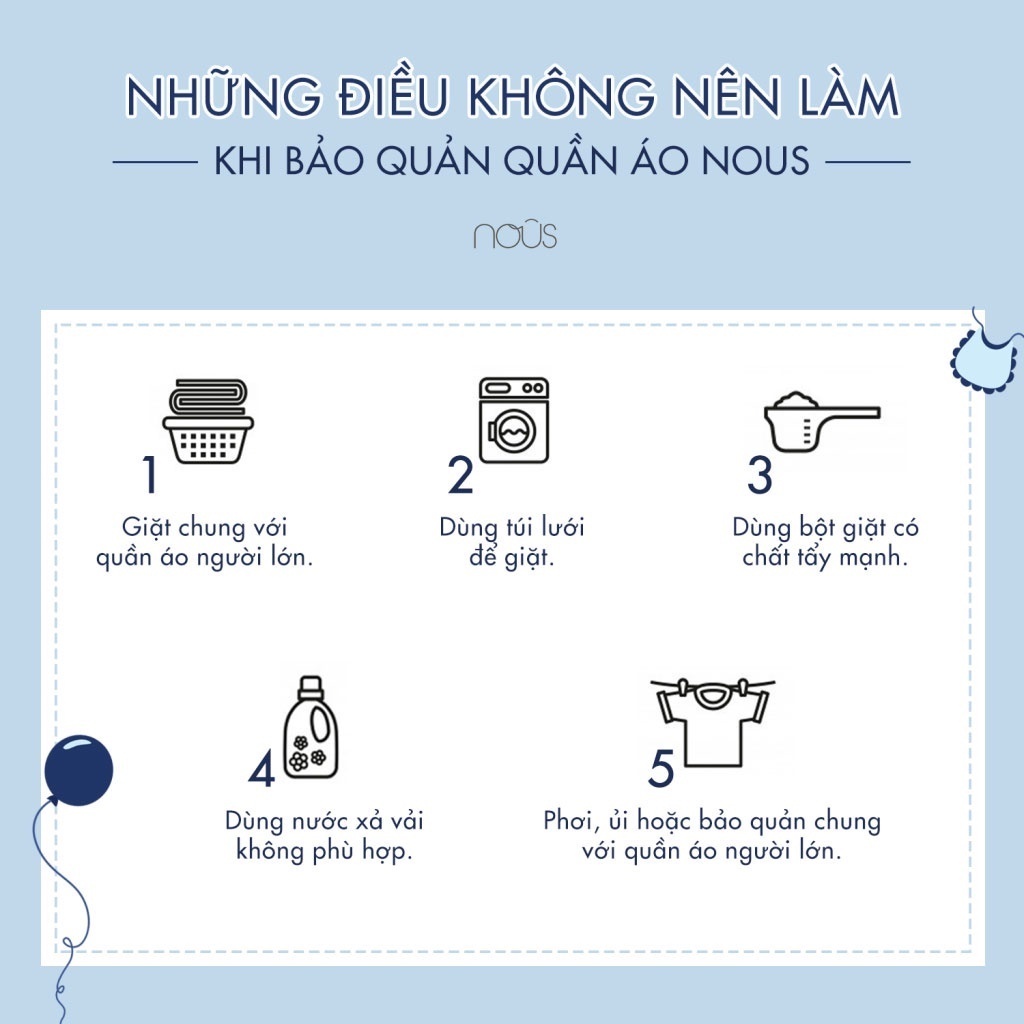 Mũ chỏm, tròn Nous cho bé trai, bé gái (<6kg) - Hình ảnh 4