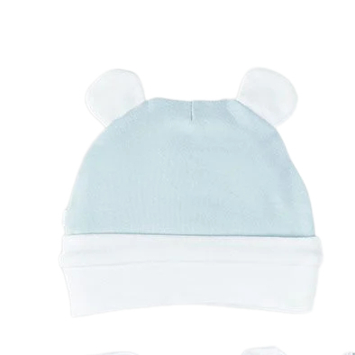 Set phụ kiện 4 món mũ, yếm và bao tay, bao chân Nous cho bé trai màu xanh phối trắng chất liệu mềm mại - Hình ảnh 5