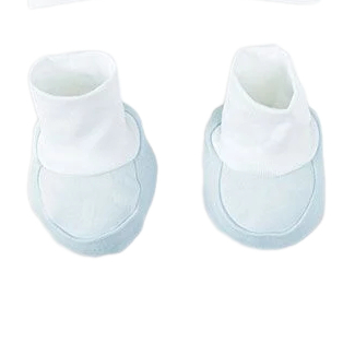 Set phụ kiện 4 món mũ, yếm và bao tay, bao chân Nous cho bé trai màu xanh phối trắng chất liệu mềm mại - Hình ảnh 2