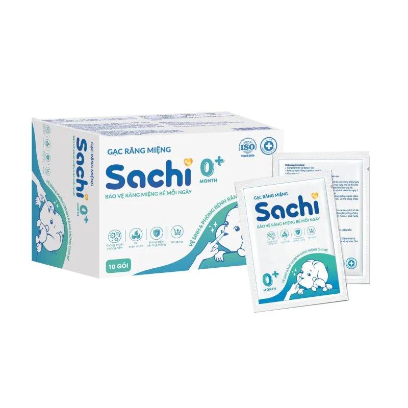 Gạc rơ lưỡi Sachi làm sạch, kháng khuẩn bảo vệ nướu răng miệng cho bé - Hộp 30 gói - Hình ảnh 2