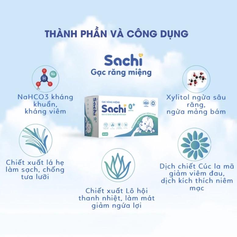 Gạc rơ lưỡi Sachi làm sạch, kháng khuẩn bảo vệ nướu răng miệng cho bé - Hộp 30 gói - Hình ảnh 3