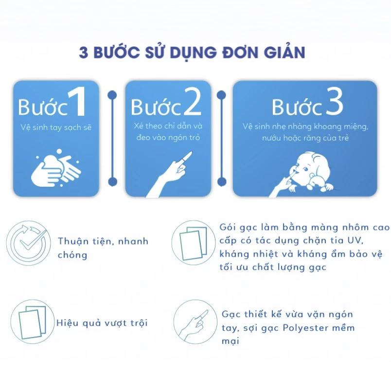 Gạc rơ lưỡi Sachi làm sạch, kháng khuẩn bảo vệ nướu răng miệng cho bé - Hộp 30 gói - Hình ảnh 4