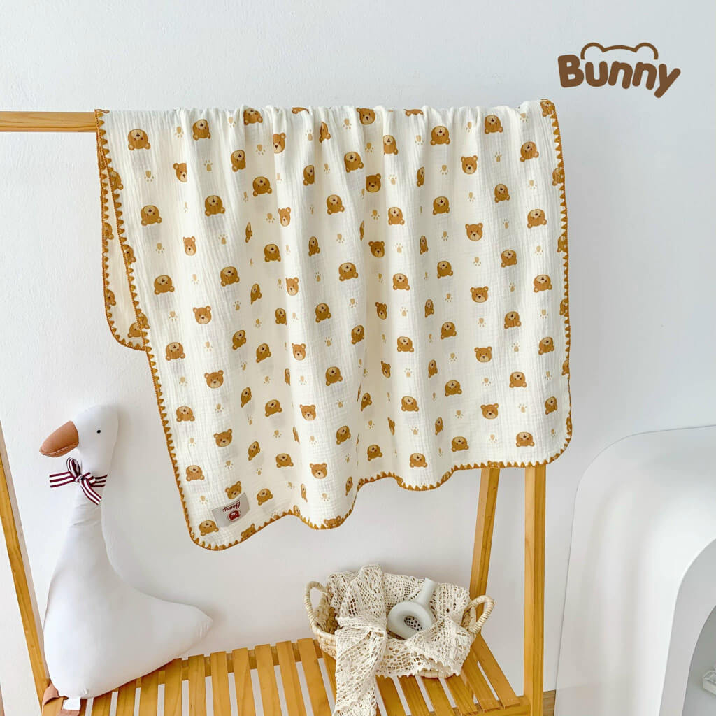 Chăn Đắp Bunny 4D, Ủ Choàng, Khăn Tắm Cho Bé - Hình ảnh 3