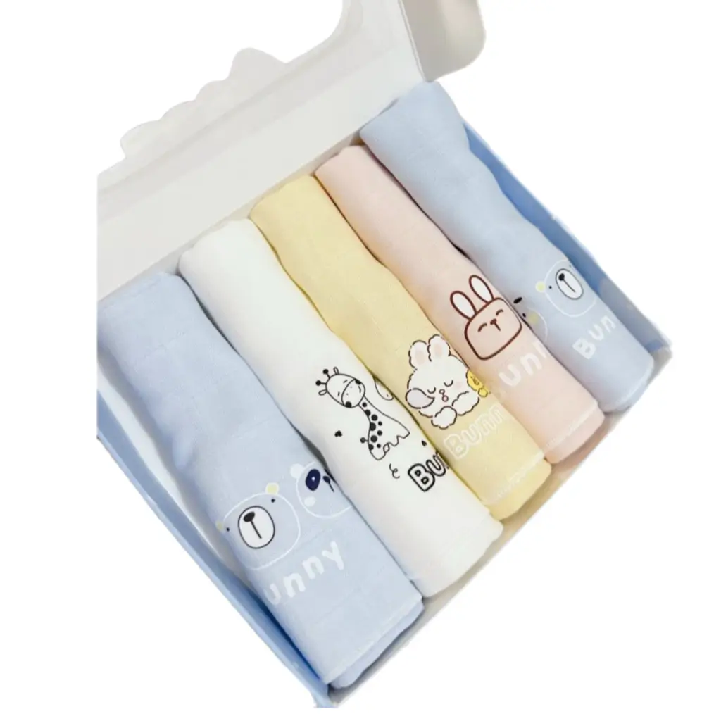 Set 5 khăn sữa sợi tre lụa Bunny
