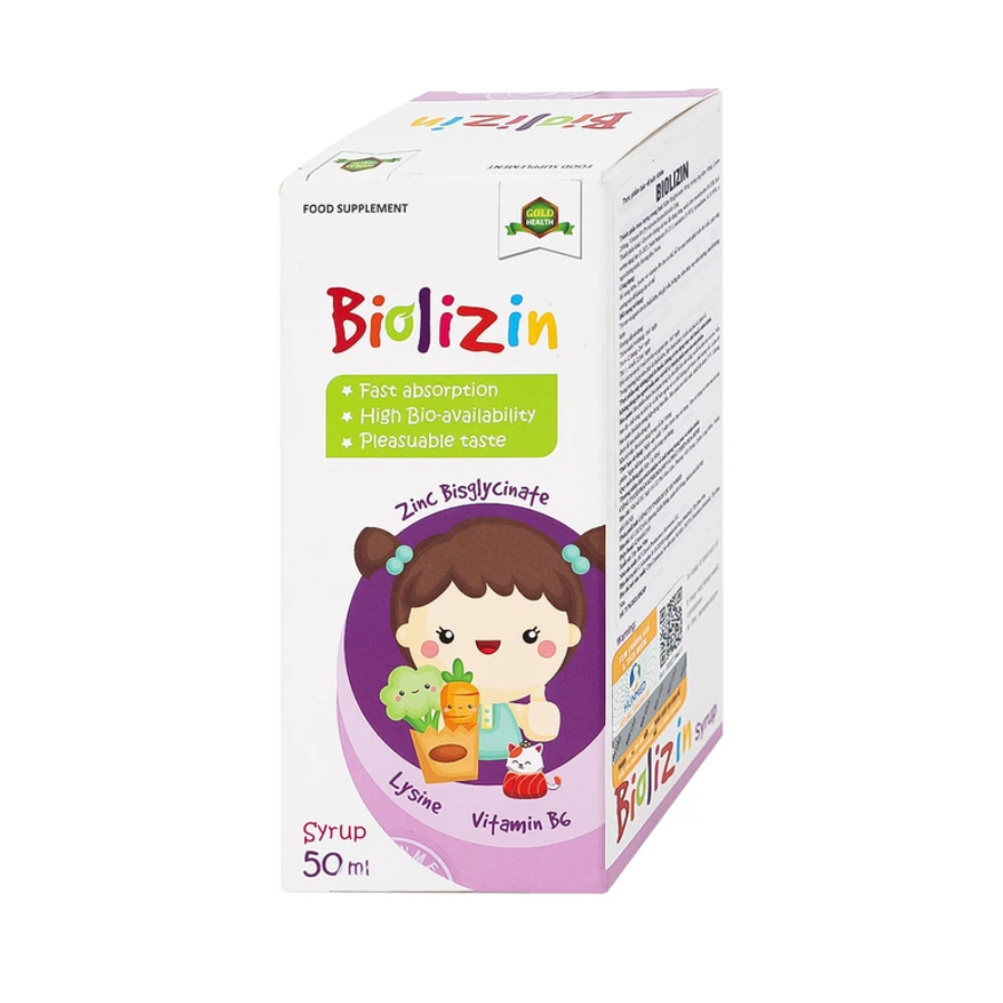 Siro Biolizin - Kẽm hỗ trợ ăn ngon, tăng cường sức đề kháng cho bé (lọ 50ml) - Hình ảnh 2